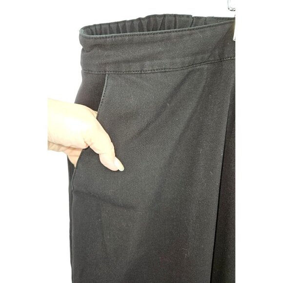 Maggie Barnes Stretch Black Pants Plus Sz 9 Avg 30 32 Elastic Sides Crop Ankle - Picture 5 of 11